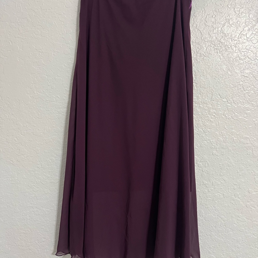 J.R. Women  Midi Skirt Lined Elastic Waist Formal Cocktail Burgundy Size M #174